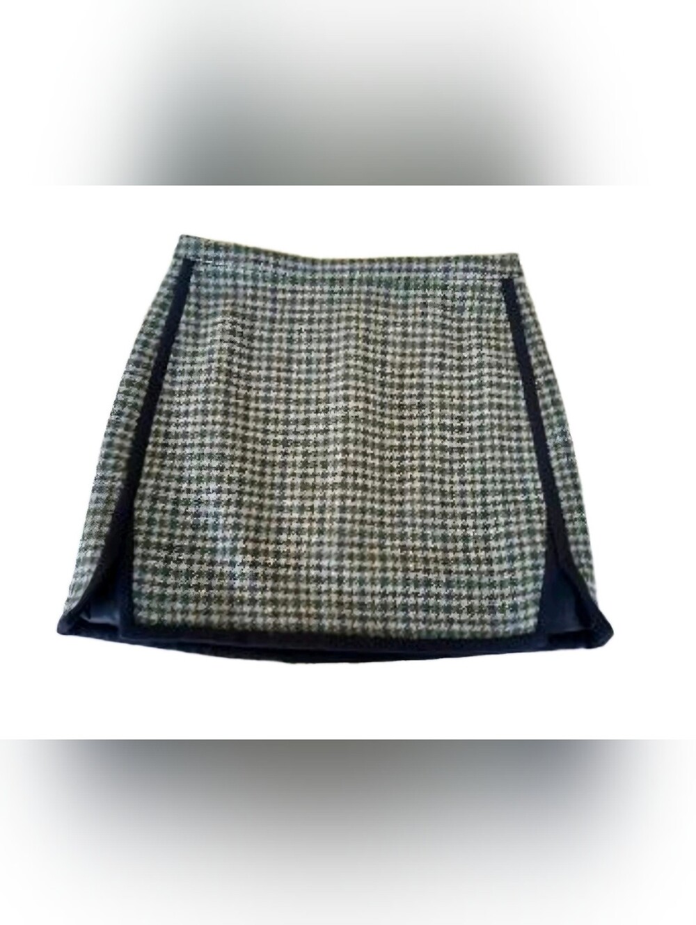 J. Crew Navyand Olive Green Houndstooth Mini Skirt